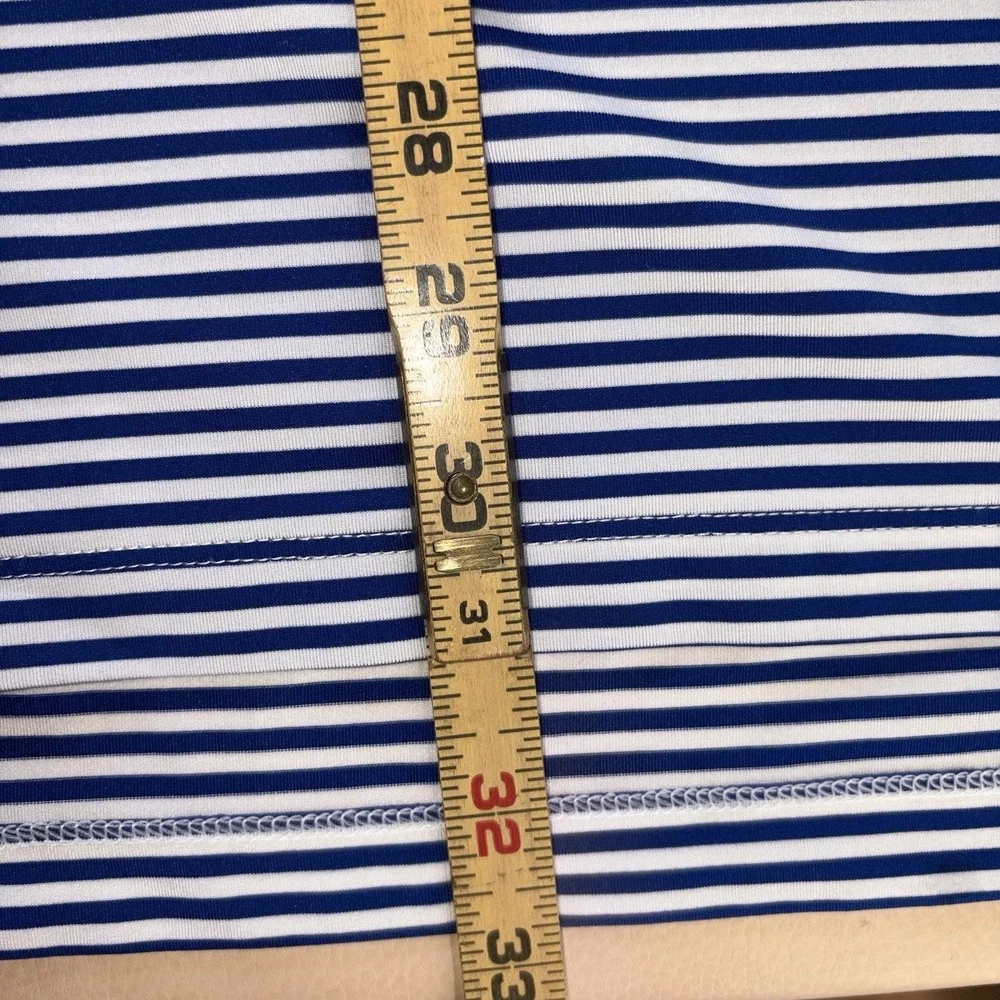 RLX Ralph Lauren Golf Polo Mens XL Royal Blue Striped Embroidered‎ Birds Logo